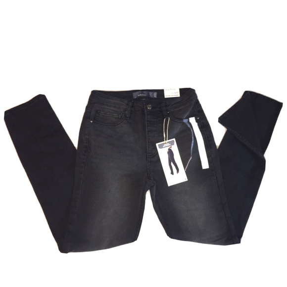 Indigo Rising Denim - Indigo Rising High Rise Slim Straight Womens Black Jeans Size 5/27 NWT Denim.